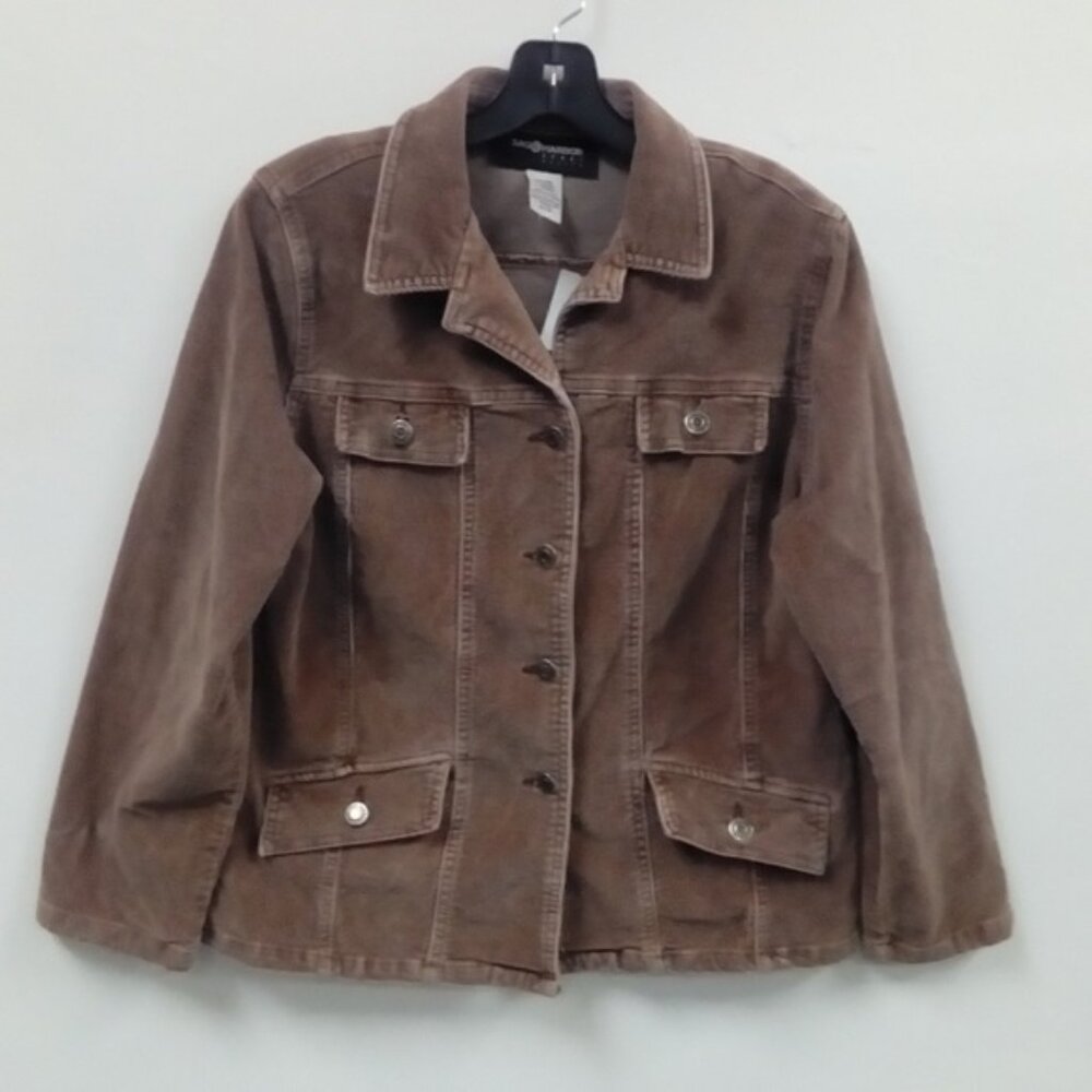 Sag Harbor Mocha Corduroy Jacket size PETITE S
